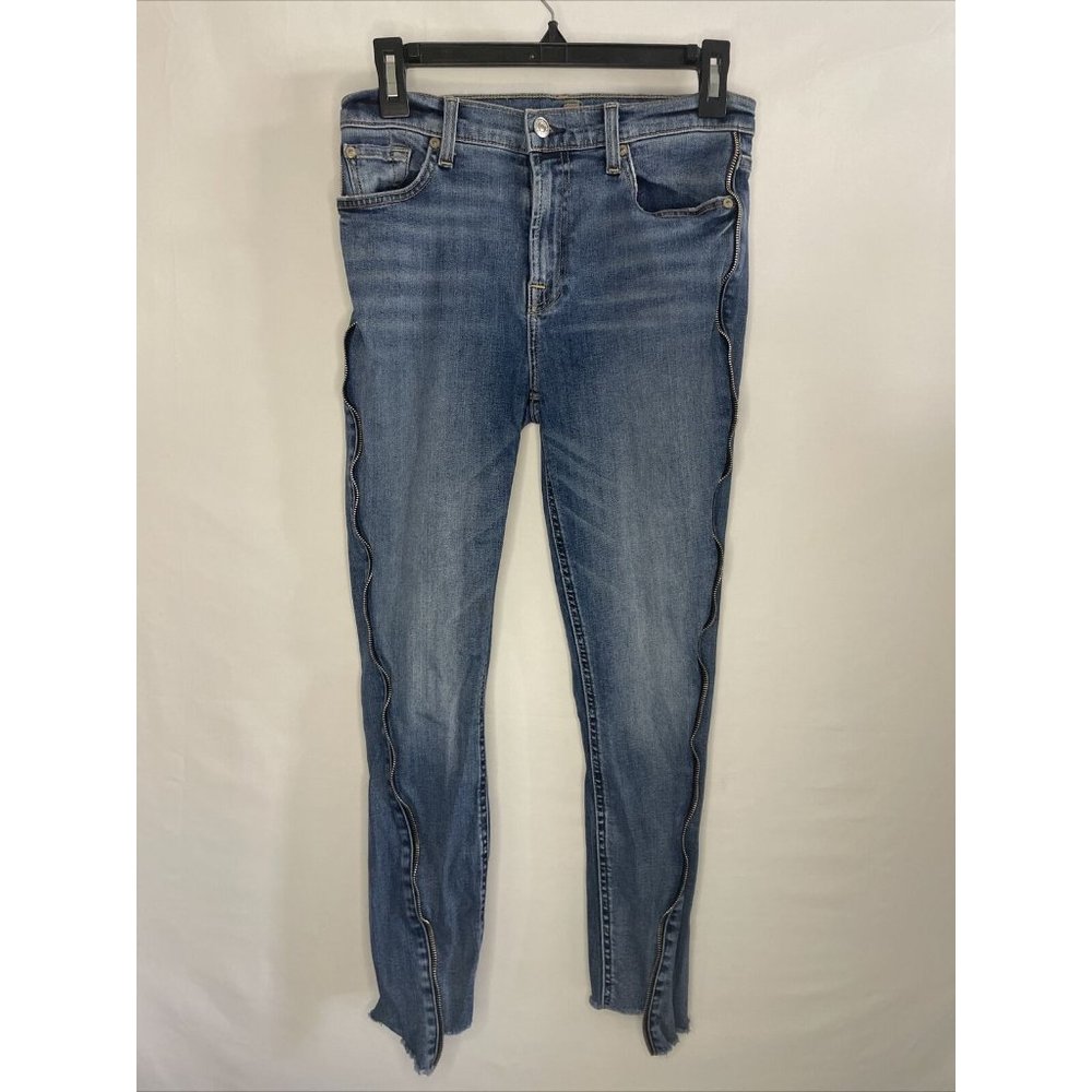 7 For All Mankind Womens Blue Denim High Waist Denim Skinny Zipper Seam Jeans 28